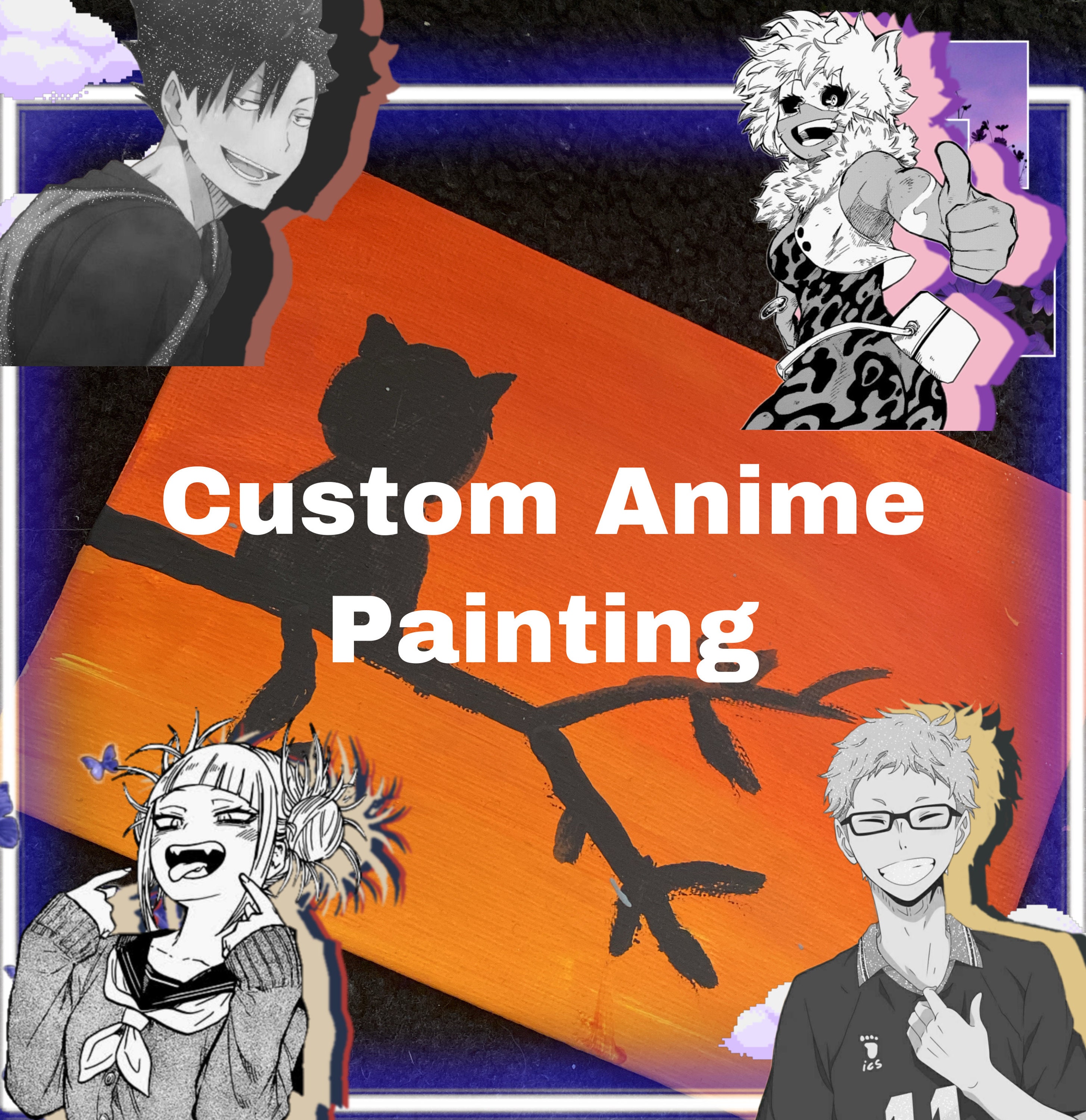 Custom Small Canvas Anime Painting Etsy