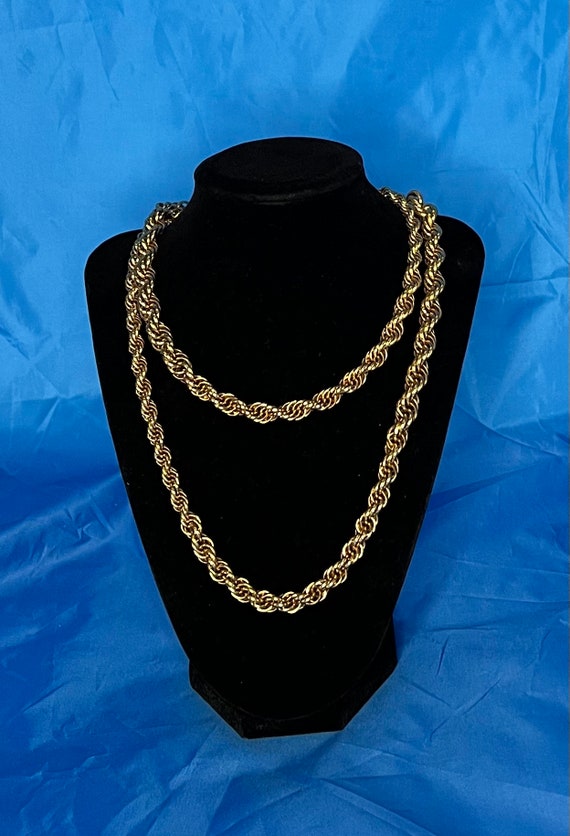 Vintage Monet Rope Gold Tone Necklace 1960’s