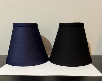 Choice of Navy Blue or Black Chandelier Sconce Shades Candlestick Lamp Small Lamp Shade