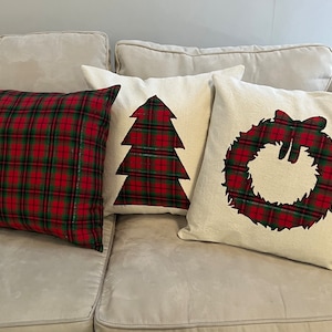 Red and Green Tartan Plaid Holiday Pillow Covers