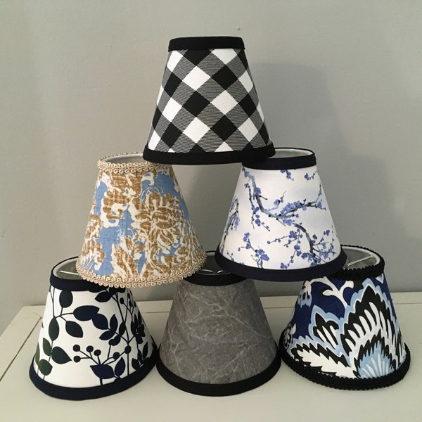 Chandelier or Sconce Shades, Candlestick Lamp with Fabric Options