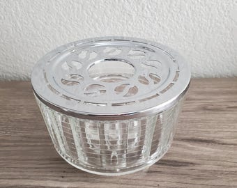 Vintage Silex Candle Warmer: Chrome Top, Glass Insert, Votive Candle