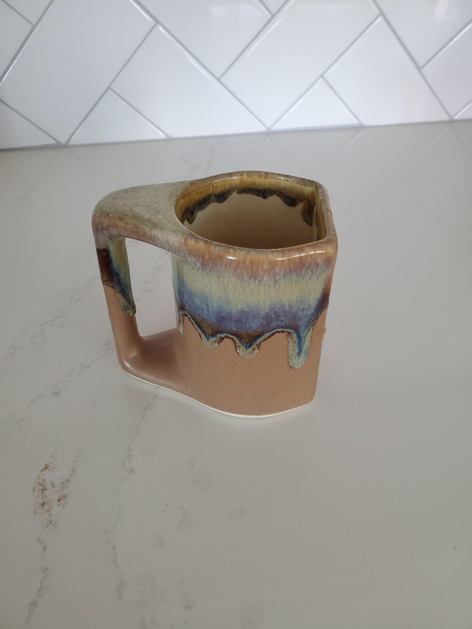 Padilla Stoneware Coffee Mug with Drip Glaze Etsy
