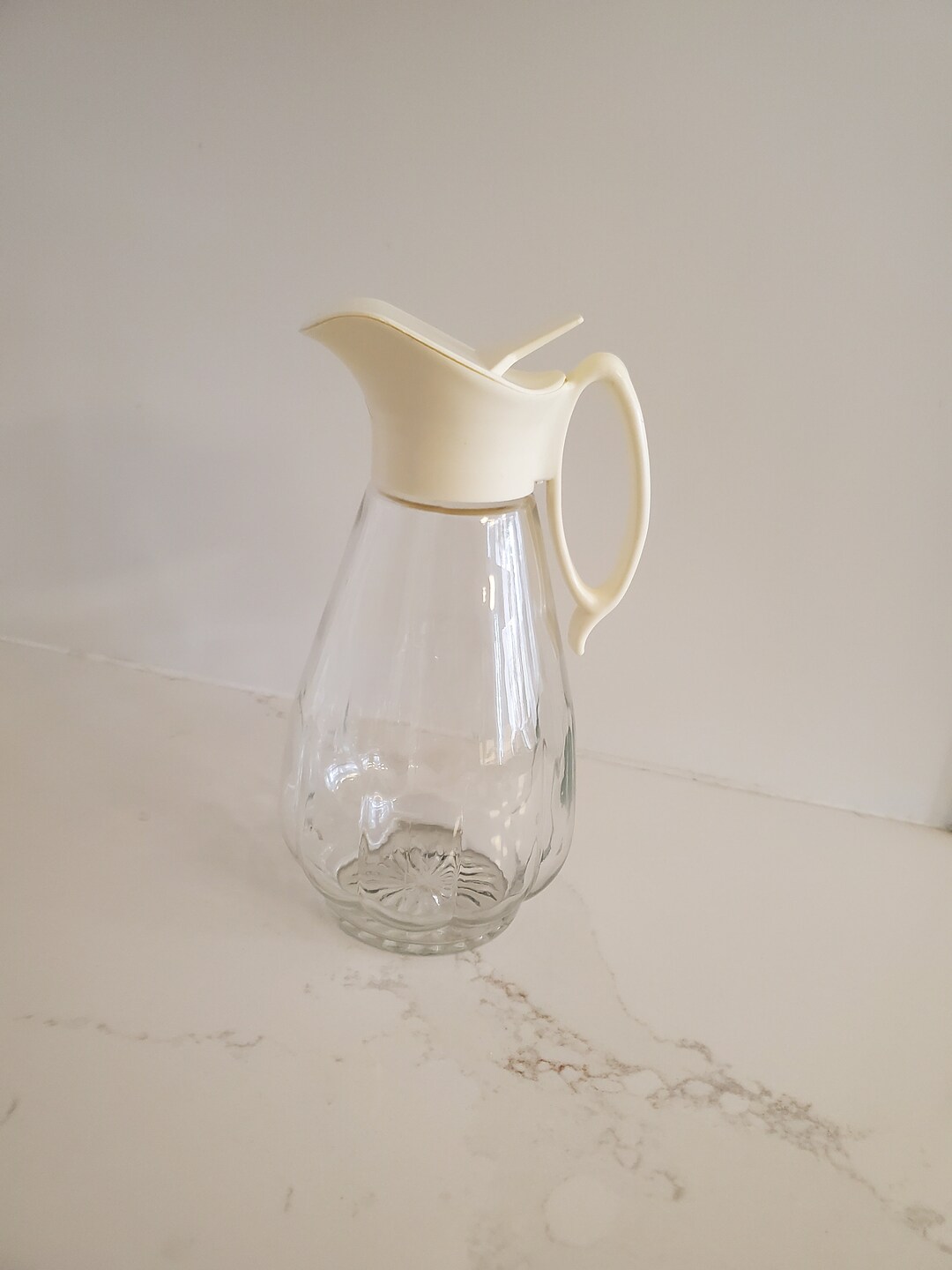 Vintage Glass Syrup Dispenser With Lid, Spout and Handle Etsy