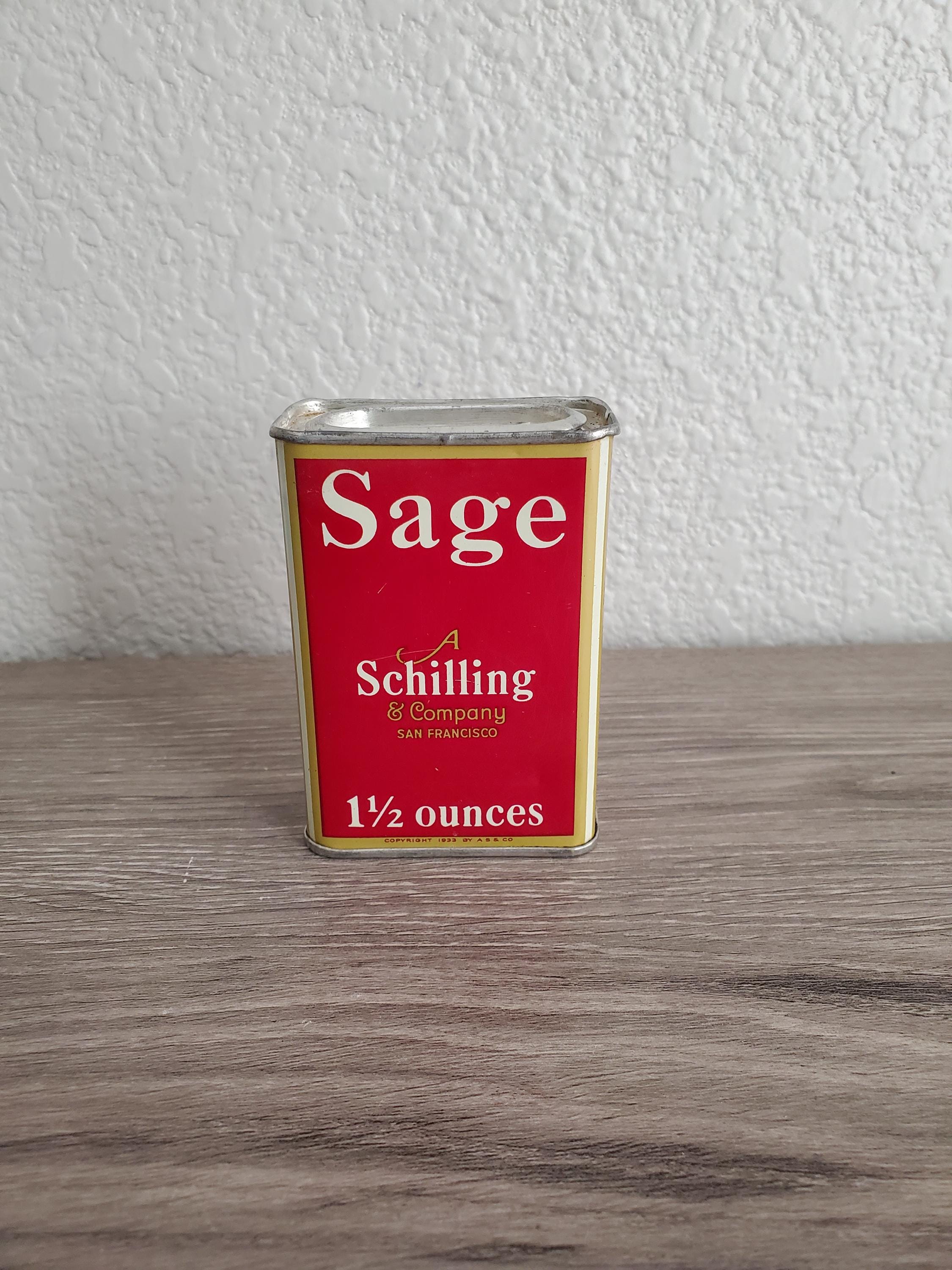 60'sビンテージ！アメリカ製 Sage Schilling スパイス缶ティン缶 12