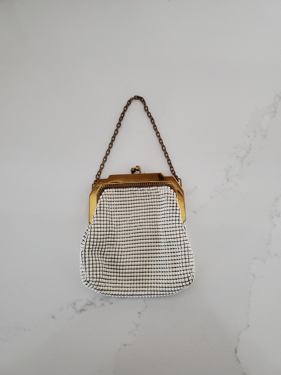 Vintage Whiting and Davis Small White Mesh Purse