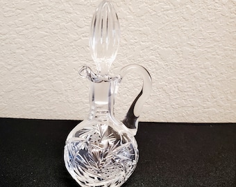 Vintage ? American Brilliant Cut Glass Cruet with Stopper