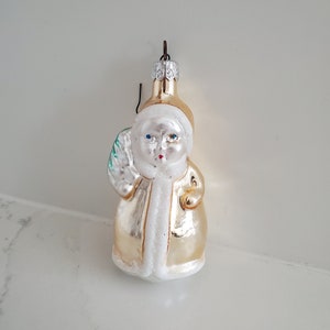 Vintage Blown Glass Christmas Ornament of &quot;Child&quot; Carrying Pine Tree