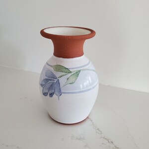 Vintage Emerson Creek Pottery Hand Painted Red Clay Glazed Vase 1989 Bedford Virginia