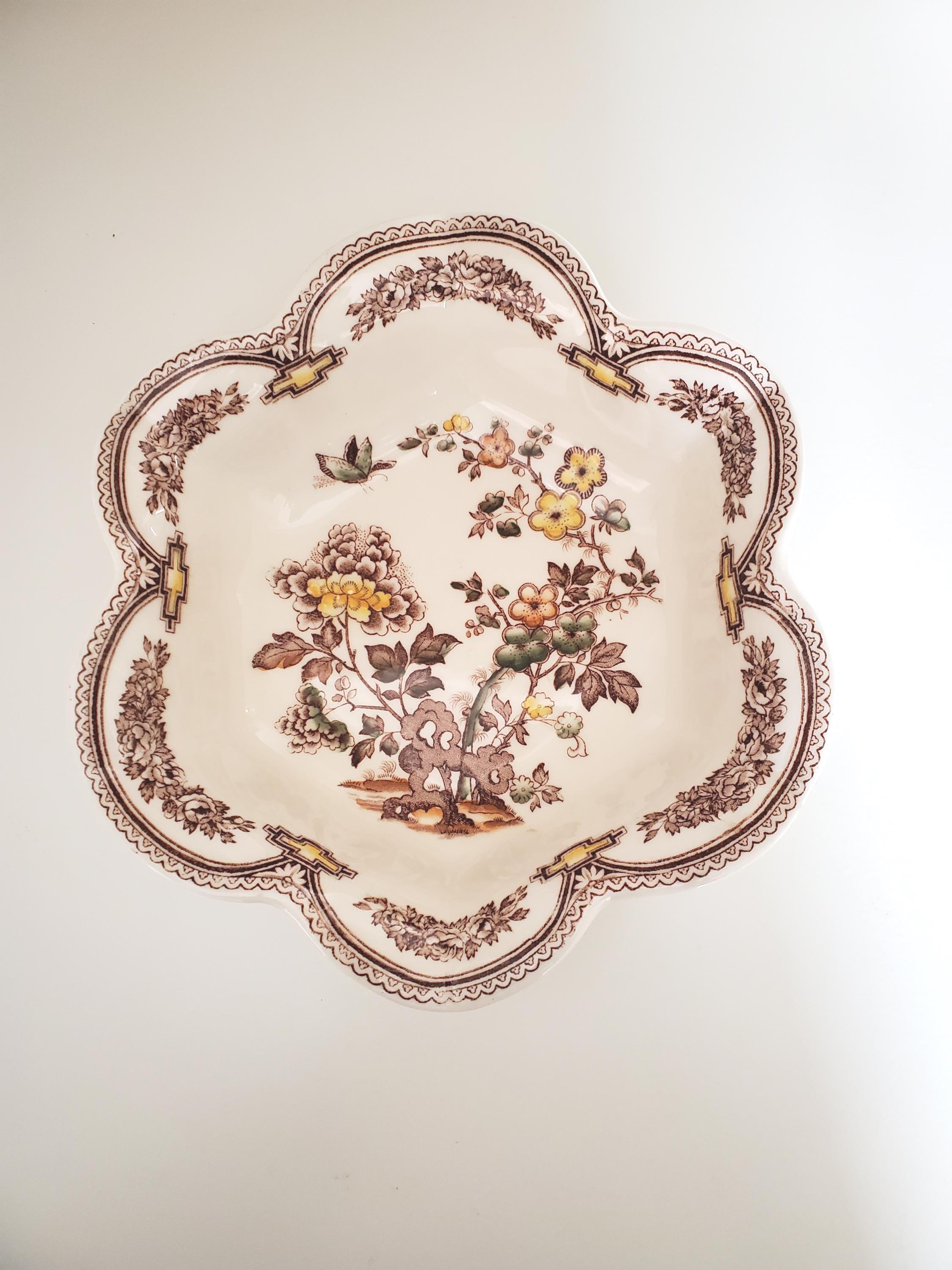 英国Mason's Manchu アイアンストーン皿 直径25cm 5枚セット Mason's Ironstone China Vintage 1950s 6 “Manchu Brown