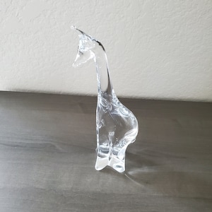 Vintage Solid Clear Glass Giraffe Figurine/Paperweight