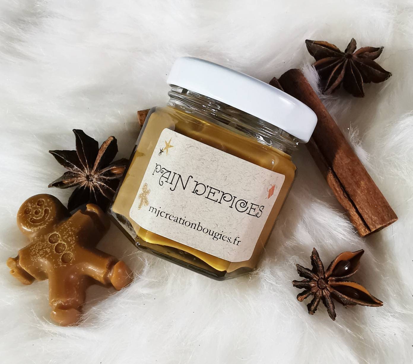 Mini Pot Bougie Parfumée de Noël Senteur Pain d'épices