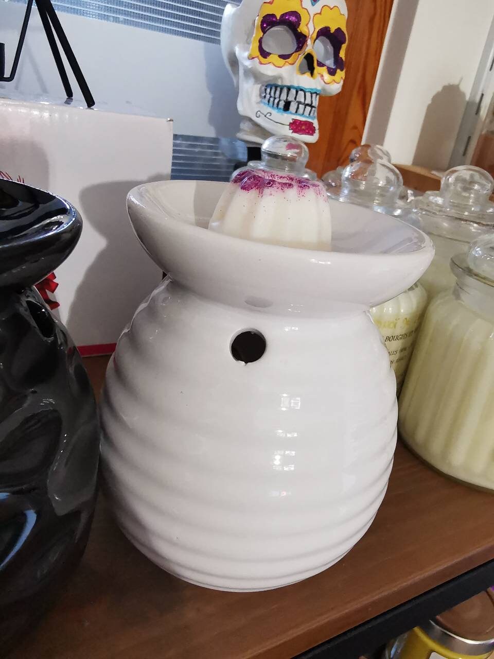 Brûleur Rond Couleur Blanc Pour Fondants en Cire