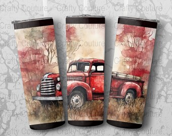 Alcohol Ink , Vintage Truck 20 oz Skinny Tumbler Sublimation Design, Straight & Tapered Wrap, Tumbler Wrap, Tumbler Png, Instant Download