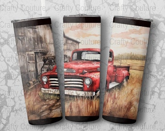 Alcohol Ink , Vintage Truck 20 oz Skinny Tumbler Sublimation Design, Straight & Tapered Wrap, Tumbler Wrap, Tumbler Png, Instant Download