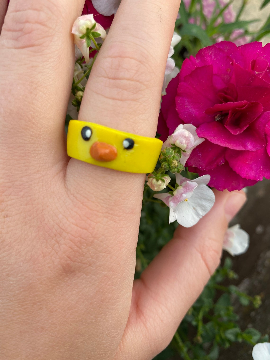 Handmade polymer clay rings cute animal designs cow Etsy