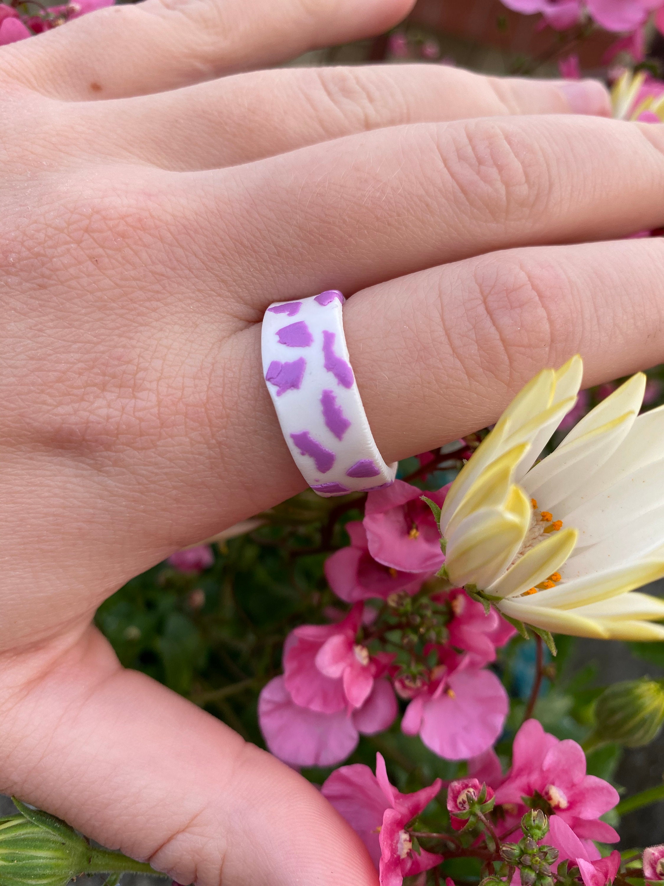 Handmade polymer clay rings cute animal designs cow Etsy