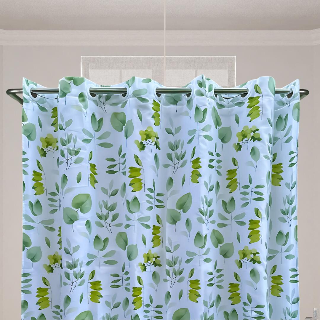 Zen Garden Green Shower Curtain Hookless Design for Hassle-free ...