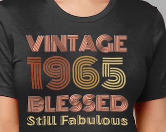 Vintage 1965 T shirt: Personalised Year Birthday Gift Retro Style