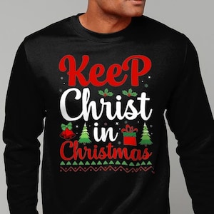 Christmas Sweatshirt Xmas Jumper Funny Cute Christian Quote Sweater Birthday Gifts for Men & Women