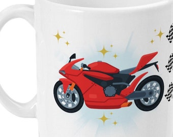 Personalized Motorcycle Mug | Biker Coffee Cup, Gift for Him