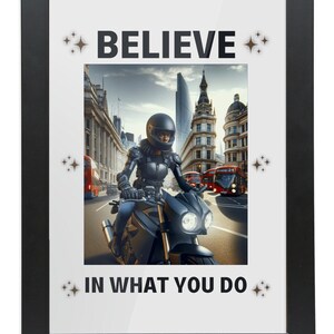 Motorcycle Girl A4 Art Print: Framed Biker Portrait