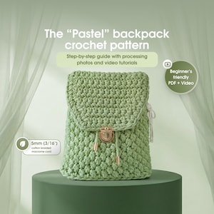 Boho Häkel Rucksack Anleitung: 3D Baumwoll-Rucksack (PDF mit 2 Video Anleitungen)