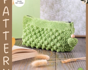 Padrão de Nécessaire de Crochê Boho Pipoca: Textura de Bolhas 3D (PDF para Iniciantes + Tutorial em Vídeo)