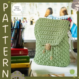 Boho Crochet Backpack Pattern — 15 Sold + 85 Wishlists | PDF & 4 Video Tutorials | Eco-Friendly Cotton Yarn | Instant Download