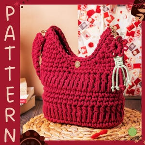 Crochet Shoulder Tote Bag Pattern: Chunky Cotton Yarn Design (PDF + Video Tutorials)