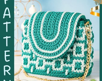 Stylish Crochet Bag Pattern - Cotton Mosaic Purse for Formal Events