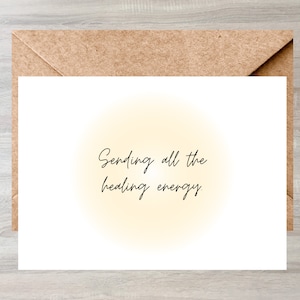 Sending Healing Energy, Thoughts and Prayers Card, Thinking of You Message for Cancer, Illness, Injury, Surgery, Hospitalization or Divorce