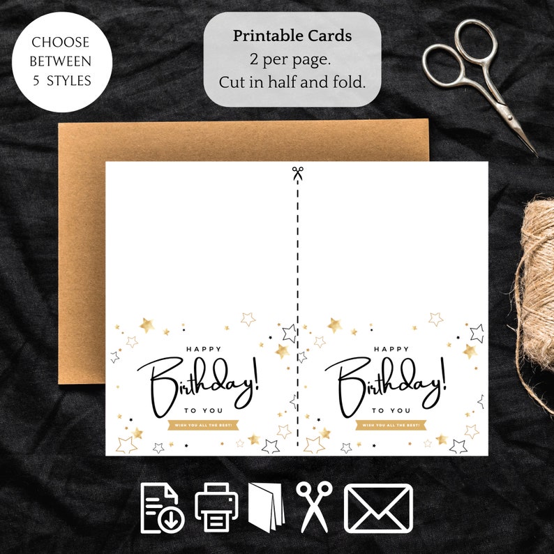 Birthday Card Printable Downloadable Birthday Card for Her, Him, Mom ...