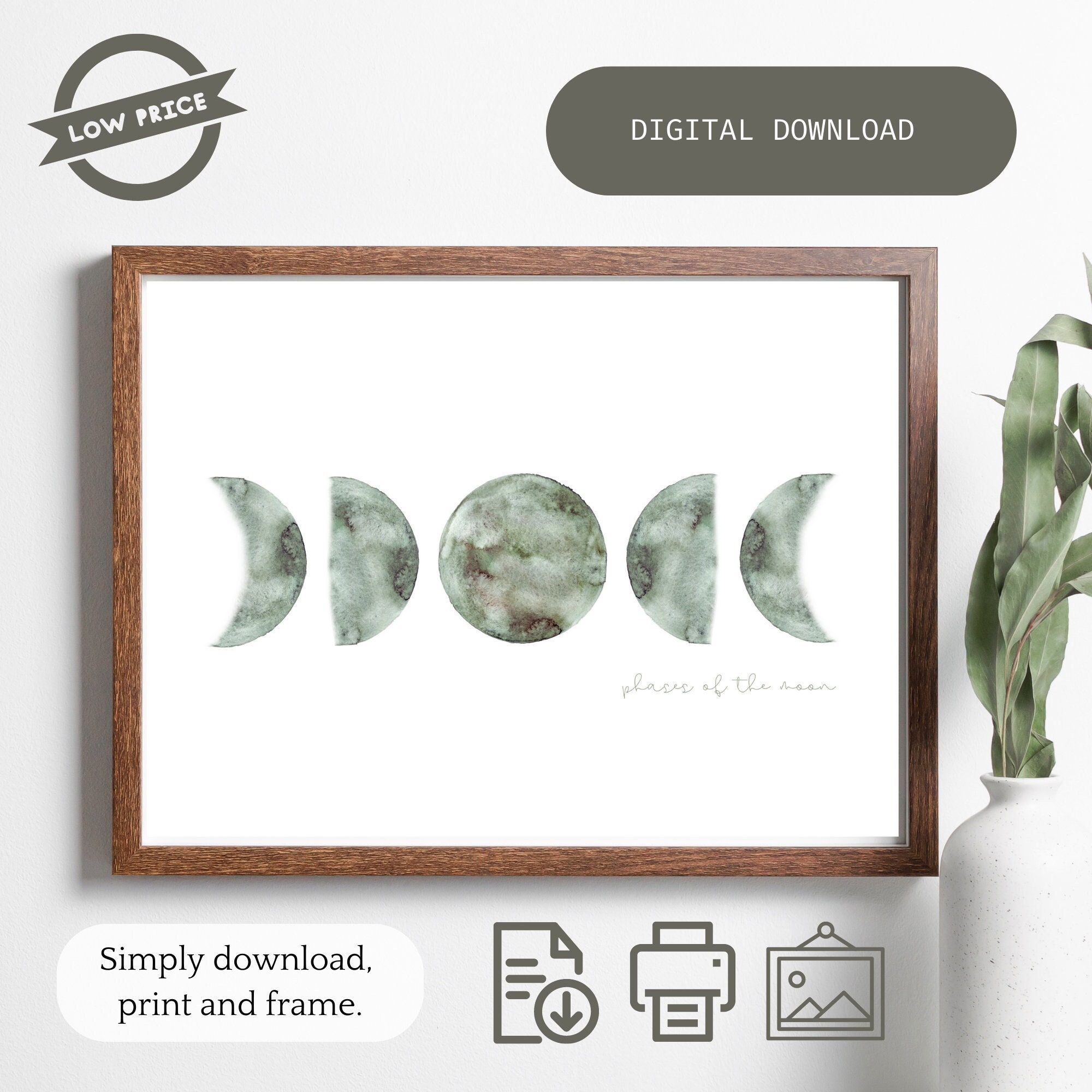Moon Phases Wall Art | Printable Wall Decor | Digital Download - Etsy