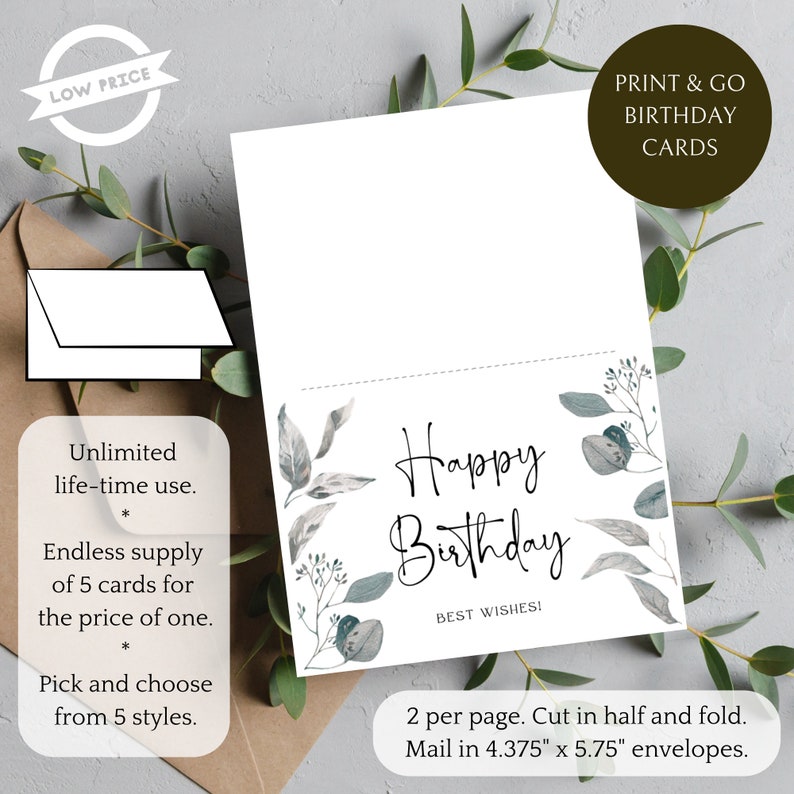 Birthday Card Printable Downloadable Birthday Card for Her, Him, Mom ...