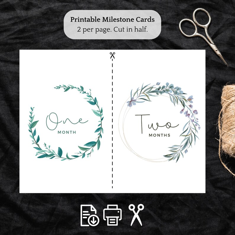 Baby Monthly Milestone Cards Printable Template for Boys or Girls - Etsy