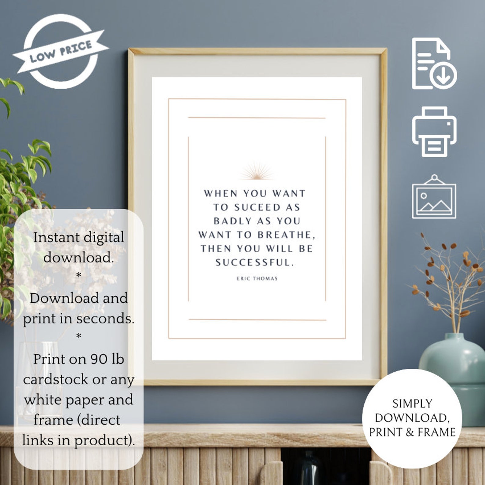 Motivational Quotes Wall Art | Printable Wall Decor | Digital Download ...