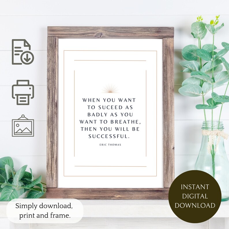 Motivational Quotes Wall Art | Printable Wall Decor | Digital Download ...