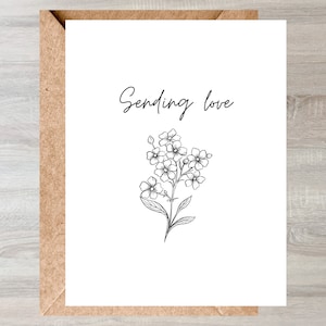 Sympathy Card | Condolence | Sending Love | Bereavement | Forget Me Not Meaning is the Best Funeral Flower to Express Sympathy & Remembrance