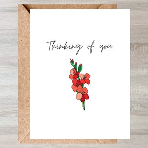 Sympathy Card | Condolence | Thinking of You | Bereavement | Gladiola  is the Best Funeral Flower to Express Sympathy and Remembrance