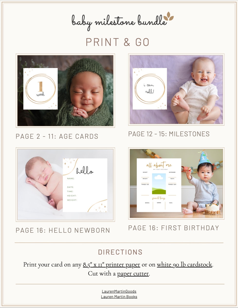 Baby Milestone Cards Printable for Boys or Girls - Etsy