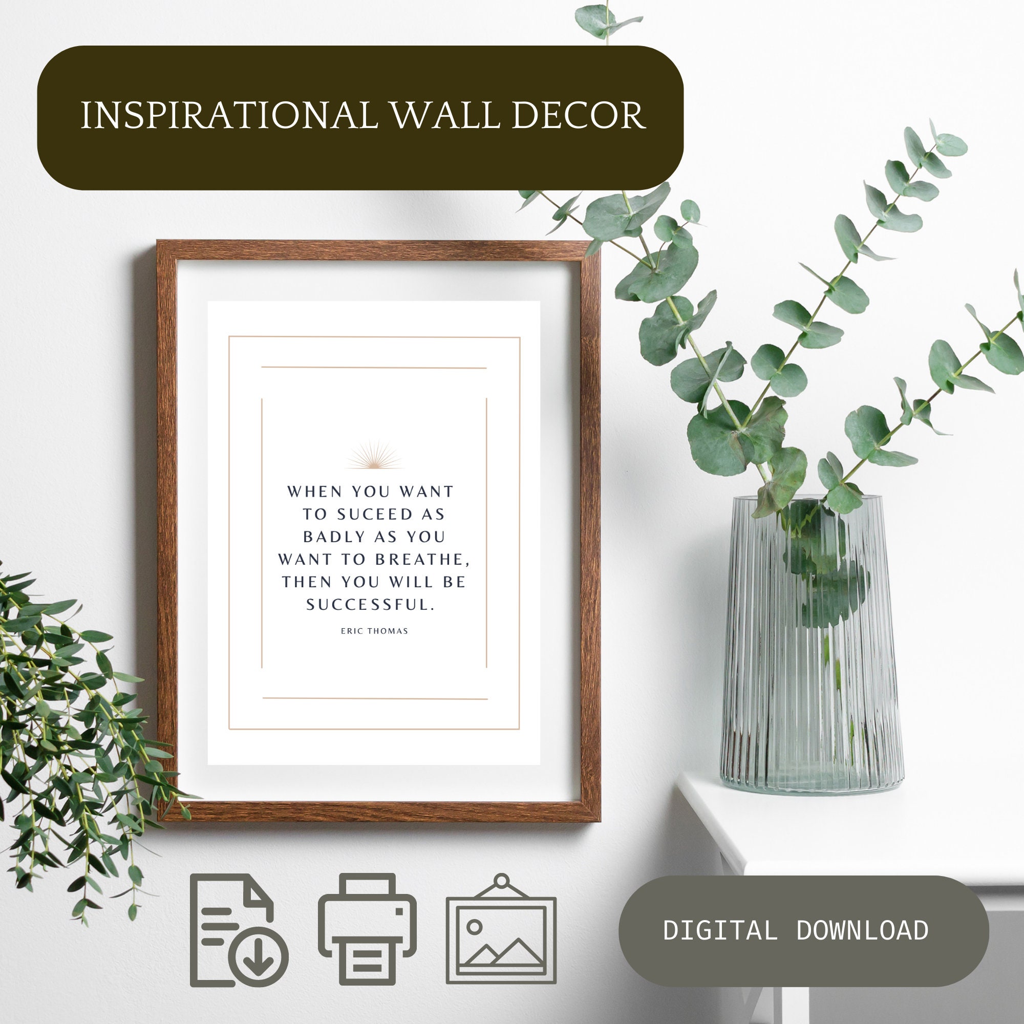 Motivational Quotes Wall Art | Printable Wall Decor | Digital Download ...