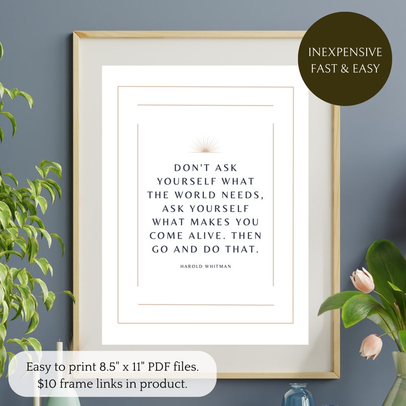 Inspirational Quotes Wall Art | Printable Wall Decor | Digital Download ...