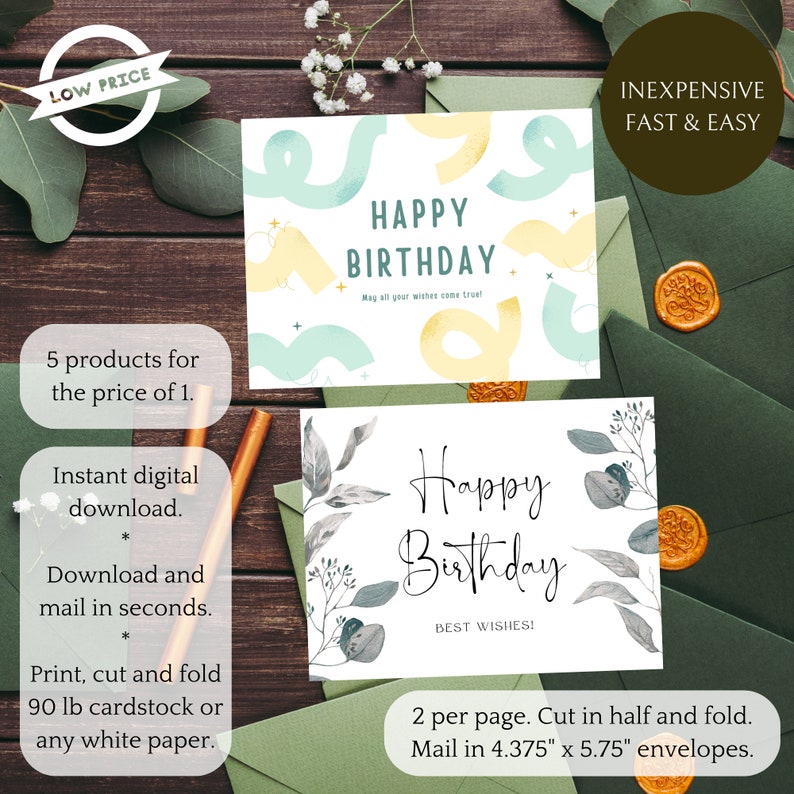 Birthday Card Printable Downloadable Birthday Card for Her, Him, Mom ...
