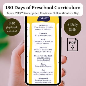 Plan de estudios preescolar de 180 días / Actividades de aprendizaje basadas en el juego (Descarga digital) imagen 1