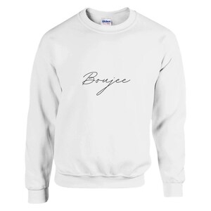 Boujee (Bougie) White Classic Unisex Crewneck Sweatshirt