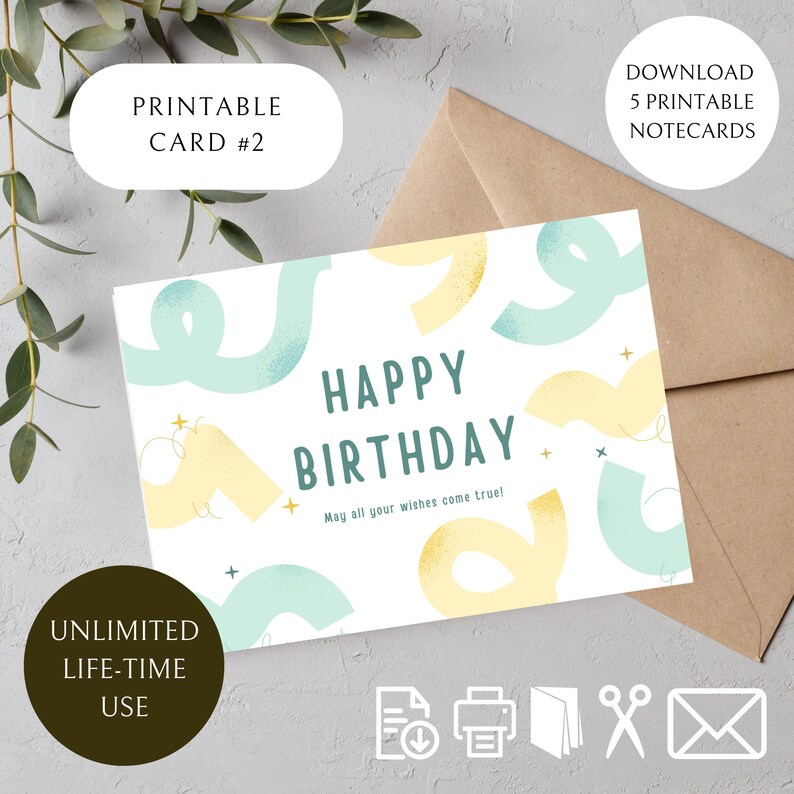 Birthday Card Printable Downloadable Birthday Card for Her, Him, Mom ...
