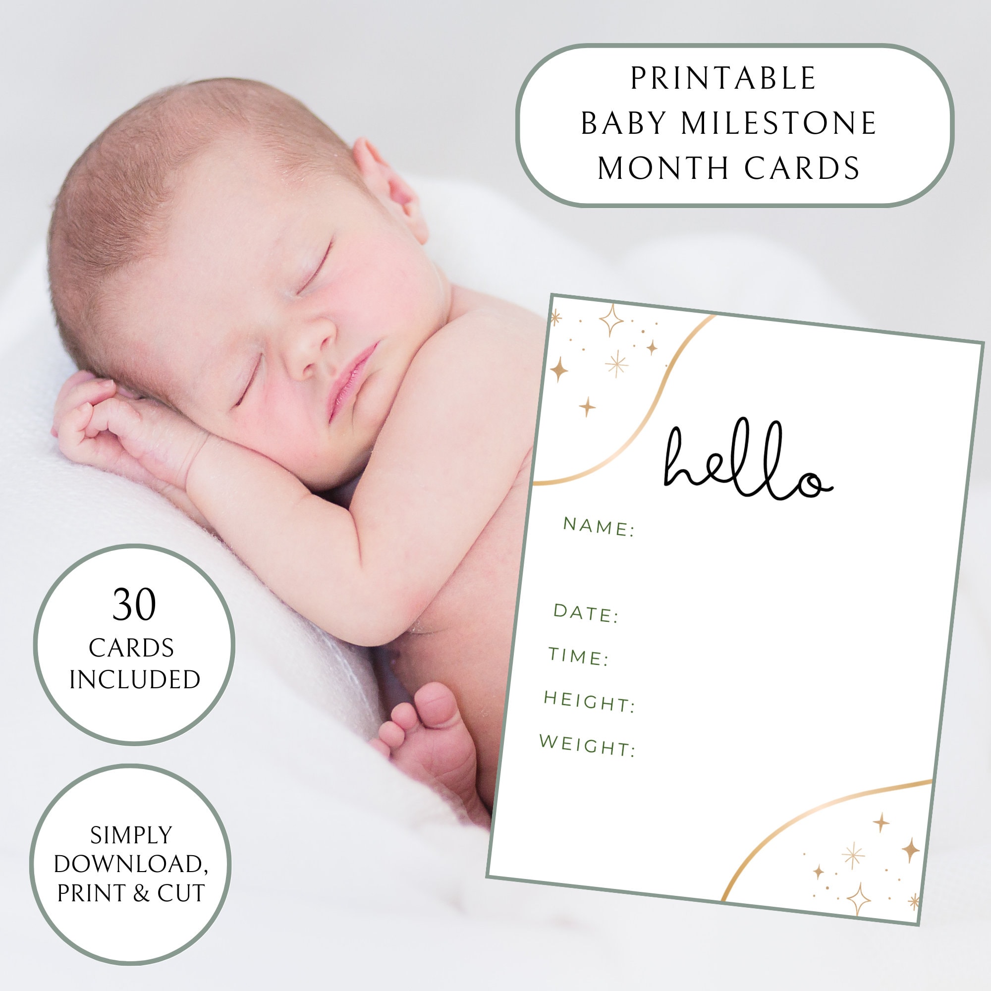 Baby Milestone Cards Printable for Boys or Girls - Etsy