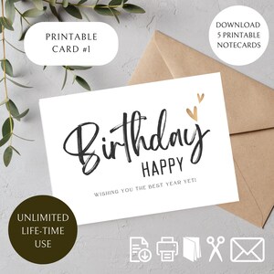 Birthday Card Printable | Downloadable Birthday Card for Her, Him, Mom ...