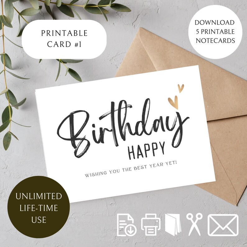 Birthday Card Printable Downloadable Birthday Card for Her, Him, Mom ...